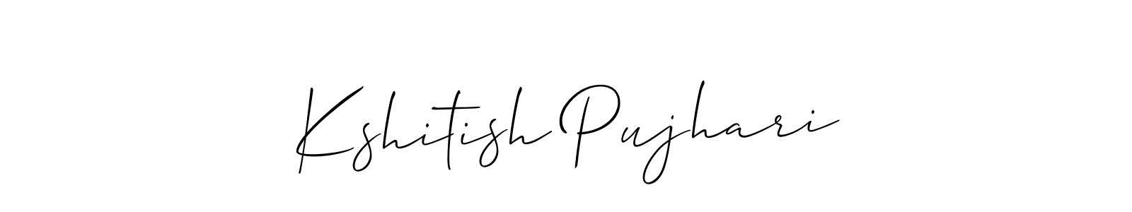 How to make Kshitish Pujhari signature? Allison_Script is a professional autograph style. Create handwritten signature for Kshitish Pujhari name. Kshitish Pujhari signature style 2 images and pictures png