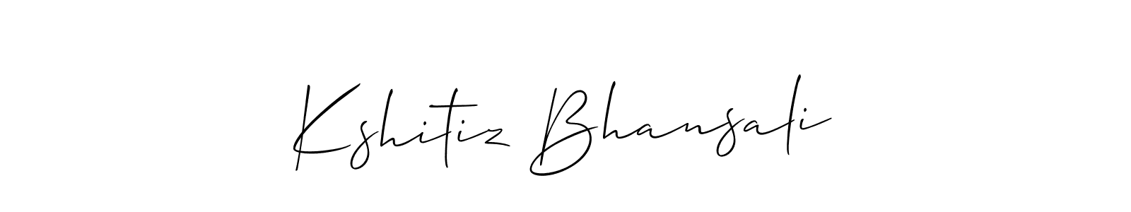 How to make Kshitiz Bhansali signature? Allison_Script is a professional autograph style. Create handwritten signature for Kshitiz Bhansali name. Kshitiz Bhansali signature style 2 images and pictures png