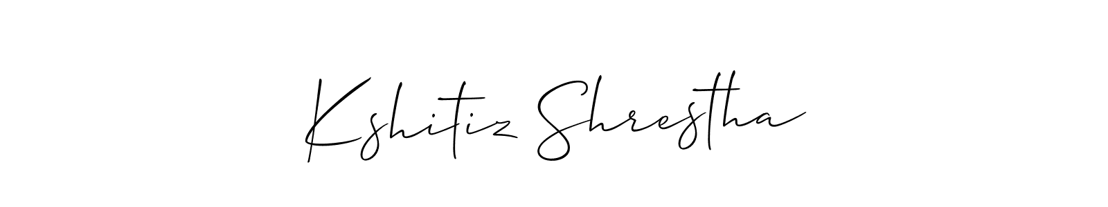 Similarly Allison_Script is the best handwritten signature design. Signature creator online .You can use it as an online autograph creator for name Kshitiz Shrestha. Kshitiz Shrestha signature style 2 images and pictures png