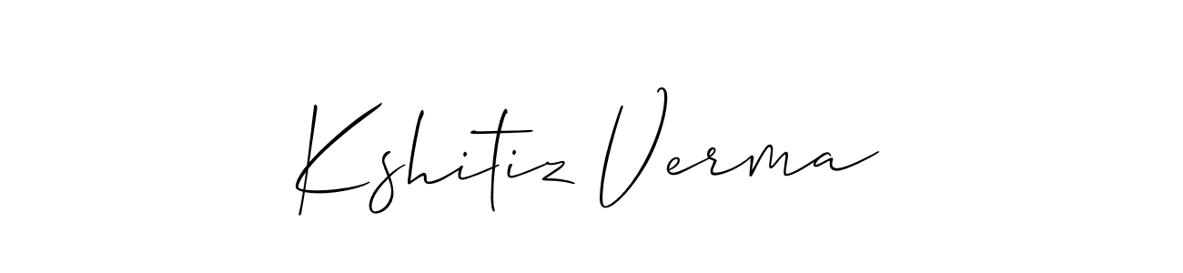 Also we have Kshitiz Verma name is the best signature style. Create professional handwritten signature collection using Allison_Script autograph style. Kshitiz Verma signature style 2 images and pictures png