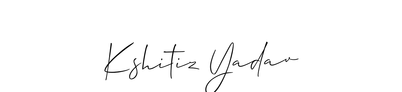 if you are searching for the best signature style for your name Kshitiz Yadav. so please give up your signature search. here we have designed multiple signature styles  using Allison_Script. Kshitiz Yadav signature style 2 images and pictures png