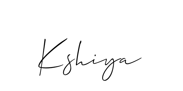 Design your own signature with our free online signature maker. With this signature software, you can create a handwritten (Allison_Script) signature for name Kshiya. Kshiya signature style 2 images and pictures png