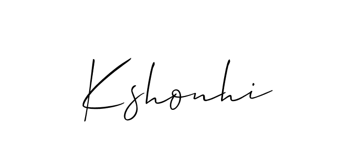 Use a signature maker to create a handwritten signature online. With this signature software, you can design (Allison_Script) your own signature for name Kshonhi. Kshonhi signature style 2 images and pictures png