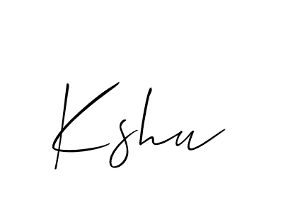 Use a signature maker to create a handwritten signature online. With this signature software, you can design (Allison_Script) your own signature for name Kshu. Kshu signature style 2 images and pictures png