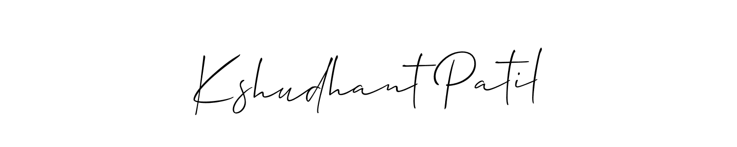 Allison_Script is a professional signature style that is perfect for those who want to add a touch of class to their signature. It is also a great choice for those who want to make their signature more unique. Get Kshudhant Patil name to fancy signature for free. Kshudhant Patil signature style 2 images and pictures png