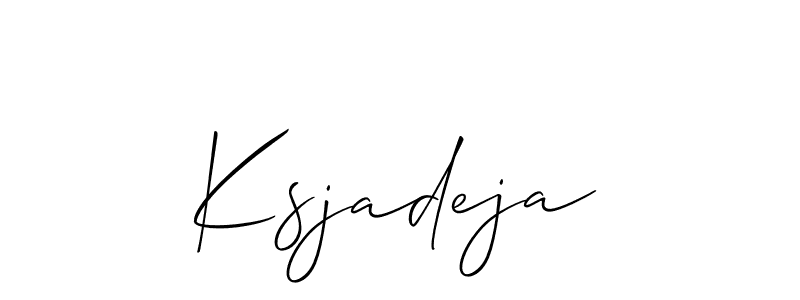 The best way (Allison_Script) to make a short signature is to pick only two or three words in your name. The name Ksjadeja include a total of six letters. For converting this name. Ksjadeja signature style 2 images and pictures png