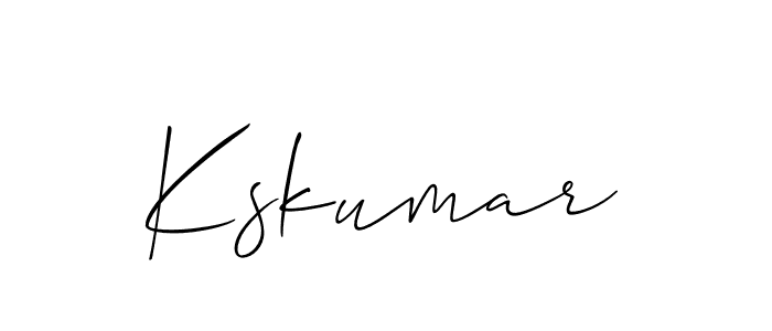 The best way (Allison_Script) to make a short signature is to pick only two or three words in your name. The name Kskumar include a total of six letters. For converting this name. Kskumar signature style 2 images and pictures png