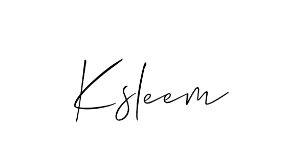 Use a signature maker to create a handwritten signature online. With this signature software, you can design (Allison_Script) your own signature for name Ksleem. Ksleem signature style 2 images and pictures png