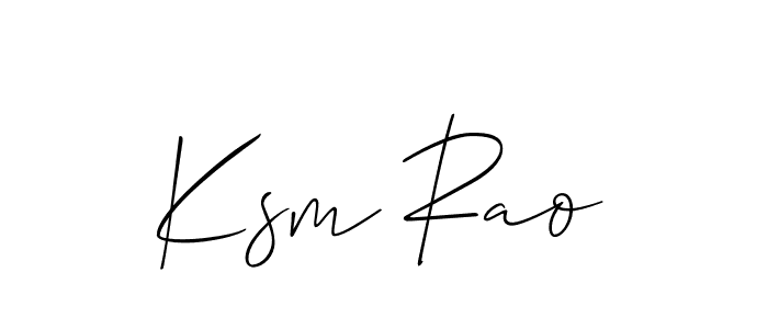 You should practise on your own different ways (Allison_Script) to write your name (Ksm Rao) in signature. don't let someone else do it for you. Ksm Rao signature style 2 images and pictures png