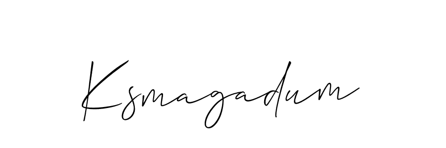 Make a beautiful signature design for name Ksmagadum. With this signature (Allison_Script) style, you can create a handwritten signature for free. Ksmagadum signature style 2 images and pictures png