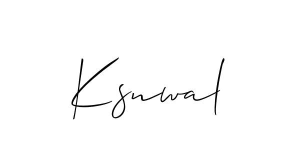 Design your own signature with our free online signature maker. With this signature software, you can create a handwritten (Allison_Script) signature for name Ksnwal. Ksnwal signature style 2 images and pictures png