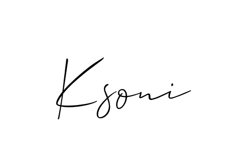 Also we have Ksoni name is the best signature style. Create professional handwritten signature collection using Allison_Script autograph style. Ksoni signature style 2 images and pictures png