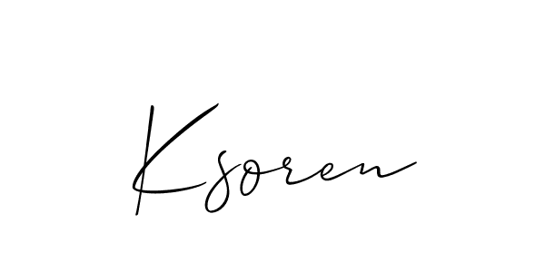 Once you've used our free online signature maker to create your best signature Allison_Script style, it's time to enjoy all of the benefits that Ksoren name signing documents. Ksoren signature style 2 images and pictures png