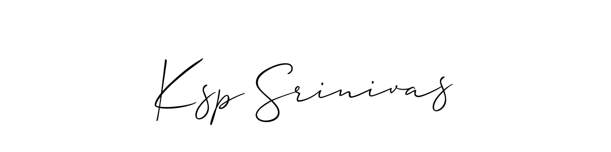 Use a signature maker to create a handwritten signature online. With this signature software, you can design (Allison_Script) your own signature for name Ksp Srinivas. Ksp Srinivas signature style 2 images and pictures png