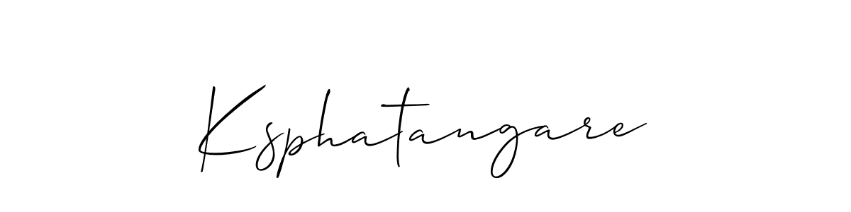 How to make Ksphatangare signature? Allison_Script is a professional autograph style. Create handwritten signature for Ksphatangare name. Ksphatangare signature style 2 images and pictures png