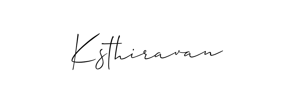 How to make Ksthiravan signature? Allison_Script is a professional autograph style. Create handwritten signature for Ksthiravan name. Ksthiravan signature style 2 images and pictures png