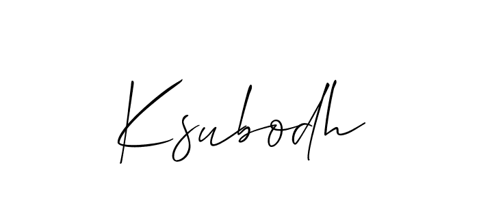 How to make Ksubodh signature? Allison_Script is a professional autograph style. Create handwritten signature for Ksubodh name. Ksubodh signature style 2 images and pictures png