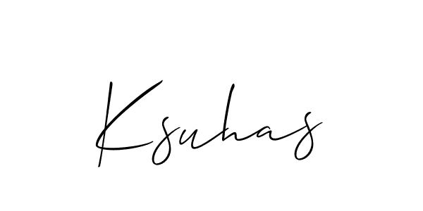 How to make Ksuhas name signature. Use Allison_Script style for creating short signs online. This is the latest handwritten sign. Ksuhas signature style 2 images and pictures png