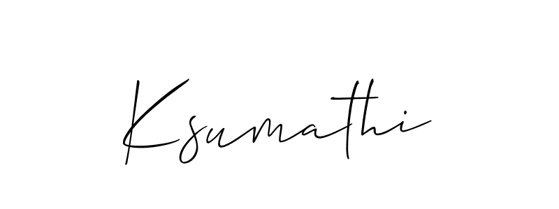 How to make Ksumathi name signature. Use Allison_Script style for creating short signs online. This is the latest handwritten sign. Ksumathi signature style 2 images and pictures png