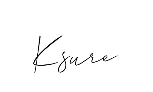 Also we have Ksure name is the best signature style. Create professional handwritten signature collection using Allison_Script autograph style. Ksure signature style 2 images and pictures png