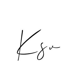 Also we have Ksv name is the best signature style. Create professional handwritten signature collection using Allison_Script autograph style. Ksv signature style 2 images and pictures png