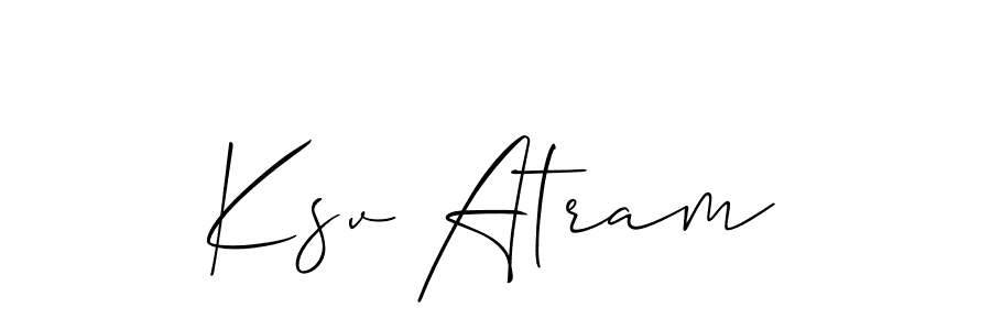 Allison_Script is a professional signature style that is perfect for those who want to add a touch of class to their signature. It is also a great choice for those who want to make their signature more unique. Get Ksv Atram name to fancy signature for free. Ksv Atram signature style 2 images and pictures png