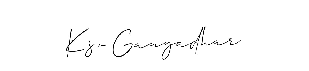 Create a beautiful signature design for name Ksv Gangadhar. With this signature (Allison_Script) fonts, you can make a handwritten signature for free. Ksv Gangadhar signature style 2 images and pictures png