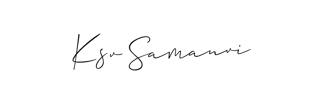 Best and Professional Signature Style for Ksv Samanvi. Allison_Script Best Signature Style Collection. Ksv Samanvi signature style 2 images and pictures png