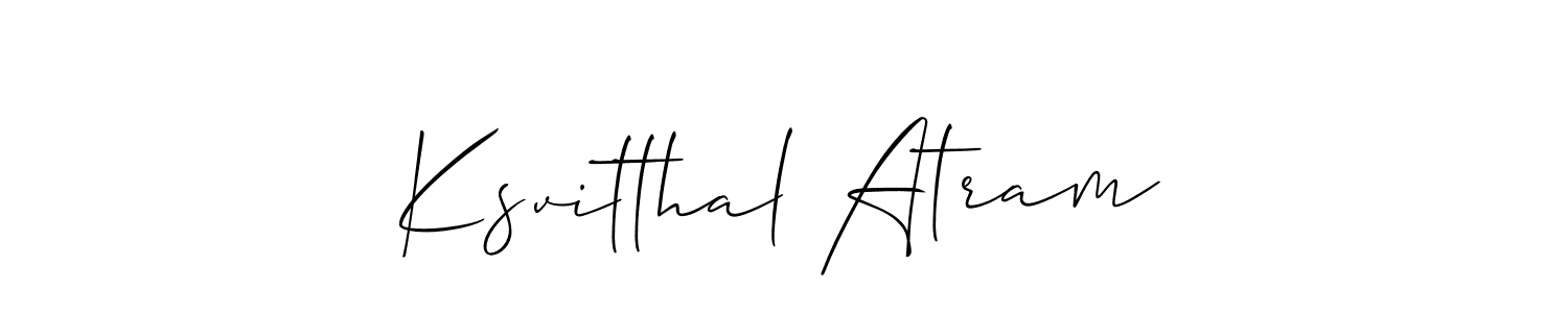 Make a beautiful signature design for name Ksvitthal Atram. With this signature (Allison_Script) style, you can create a handwritten signature for free. Ksvitthal Atram signature style 2 images and pictures png
