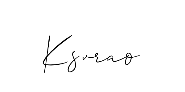 Allison_Script is a professional signature style that is perfect for those who want to add a touch of class to their signature. It is also a great choice for those who want to make their signature more unique. Get Ksvrao name to fancy signature for free. Ksvrao signature style 2 images and pictures png