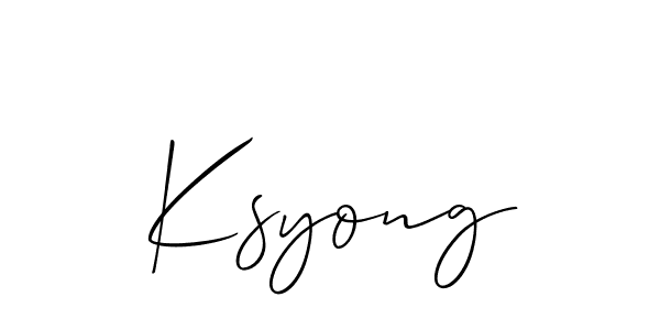 You should practise on your own different ways (Allison_Script) to write your name (Ksyong) in signature. don't let someone else do it for you. Ksyong signature style 2 images and pictures png