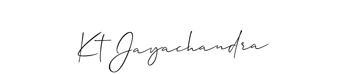 How to make Kt Jayachandra signature? Allison_Script is a professional autograph style. Create handwritten signature for Kt Jayachandra name. Kt Jayachandra signature style 2 images and pictures png