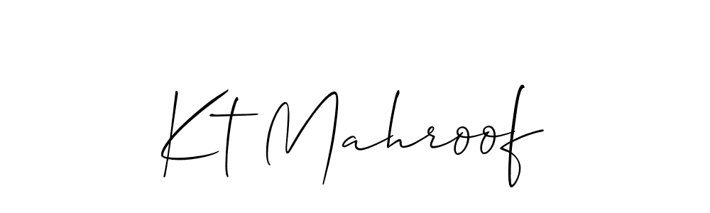 How to Draw Kt Mahroof signature style? Allison_Script is a latest design signature styles for name Kt Mahroof. Kt Mahroof signature style 2 images and pictures png