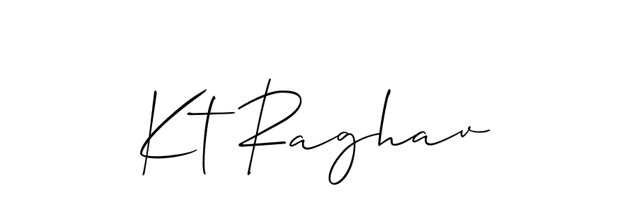 The best way (Allison_Script) to make a short signature is to pick only two or three words in your name. The name Kt Raghav include a total of six letters. For converting this name. Kt Raghav signature style 2 images and pictures png