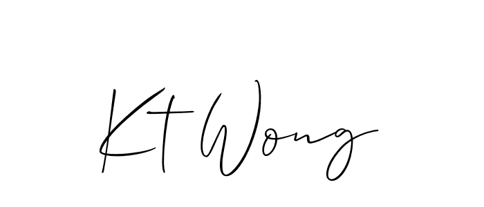 How to Draw Kt Wong signature style? Allison_Script is a latest design signature styles for name Kt Wong. Kt Wong signature style 2 images and pictures png