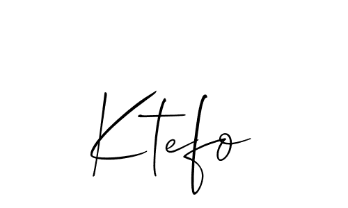 Use a signature maker to create a handwritten signature online. With this signature software, you can design (Allison_Script) your own signature for name Ktefo. Ktefo signature style 2 images and pictures png
