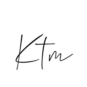 Design your own signature with our free online signature maker. With this signature software, you can create a handwritten (Allison_Script) signature for name Ktm. Ktm signature style 2 images and pictures png