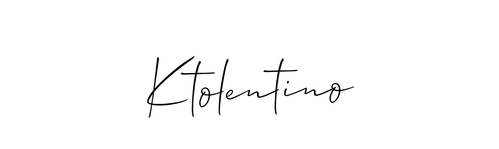 How to make Ktolentino signature? Allison_Script is a professional autograph style. Create handwritten signature for Ktolentino name. Ktolentino signature style 2 images and pictures png