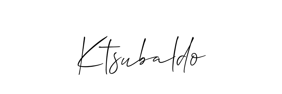 Make a short Ktsubaldo signature style. Manage your documents anywhere anytime using Allison_Script. Create and add eSignatures, submit forms, share and send files easily. Ktsubaldo signature style 2 images and pictures png
