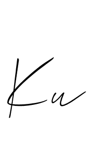 Design your own signature with our free online signature maker. With this signature software, you can create a handwritten (Allison_Script) signature for name Ku. Ku signature style 2 images and pictures png