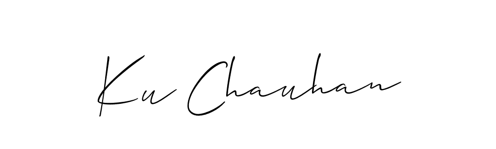 Allison_Script is a professional signature style that is perfect for those who want to add a touch of class to their signature. It is also a great choice for those who want to make their signature more unique. Get Ku Chauhan name to fancy signature for free. Ku Chauhan signature style 2 images and pictures png