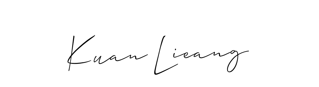 Use a signature maker to create a handwritten signature online. With this signature software, you can design (Allison_Script) your own signature for name Kuan Lieang. Kuan Lieang signature style 2 images and pictures png