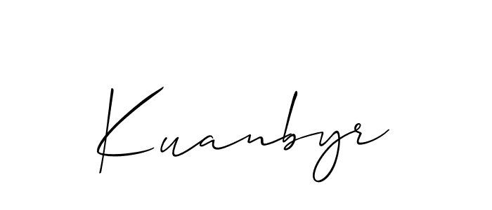 Also You can easily find your signature by using the search form. We will create Kuanbyr name handwritten signature images for you free of cost using Allison_Script sign style. Kuanbyr signature style 2 images and pictures png