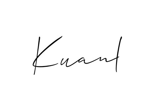 You should practise on your own different ways (Allison_Script) to write your name (Kuanl) in signature. don't let someone else do it for you. Kuanl signature style 2 images and pictures png
