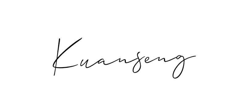 How to Draw Kuanseng signature style? Allison_Script is a latest design signature styles for name Kuanseng. Kuanseng signature style 2 images and pictures png