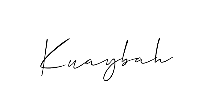 Use a signature maker to create a handwritten signature online. With this signature software, you can design (Allison_Script) your own signature for name Kuaybah. Kuaybah signature style 2 images and pictures png