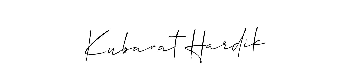 Also we have Kubavat Hardik name is the best signature style. Create professional handwritten signature collection using Allison_Script autograph style. Kubavat Hardik signature style 2 images and pictures png