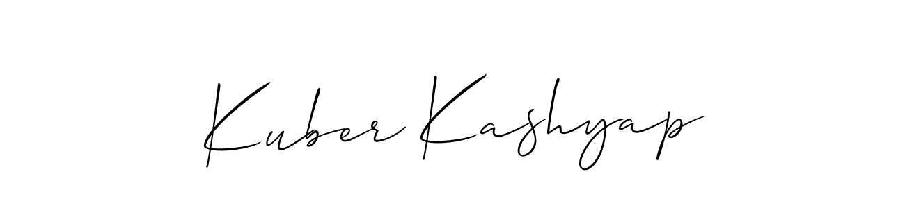 Use a signature maker to create a handwritten signature online. With this signature software, you can design (Allison_Script) your own signature for name Kuber Kashyap. Kuber Kashyap signature style 2 images and pictures png