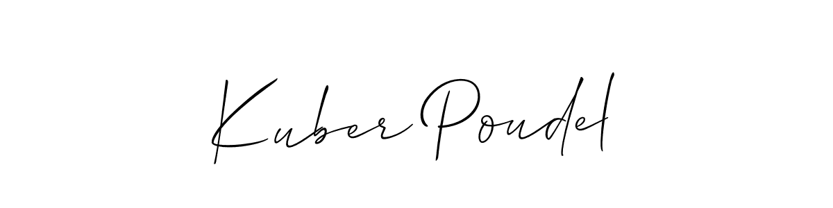 It looks lik you need a new signature style for name Kuber Poudel. Design unique handwritten (Allison_Script) signature with our free signature maker in just a few clicks. Kuber Poudel signature style 2 images and pictures png