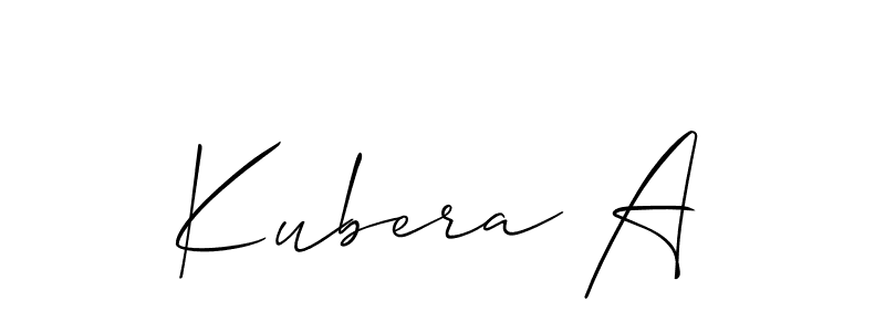 Make a beautiful signature design for name Kubera A. With this signature (Allison_Script) style, you can create a handwritten signature for free. Kubera A signature style 2 images and pictures png